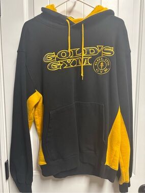 Official Gold's Gym Black & Yellow Pullover Hoodie